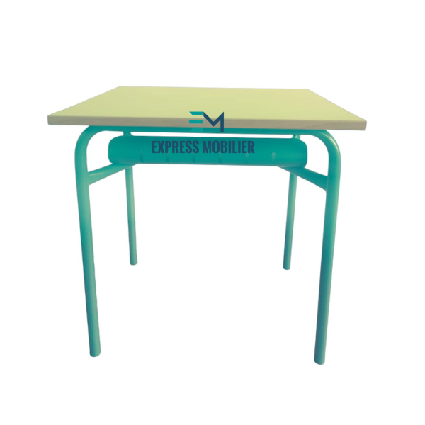 Table scolaire individuelle avec casier en métal