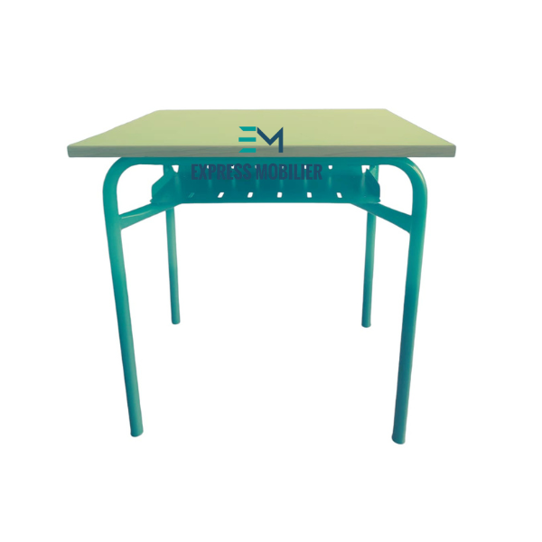 Table scolaire individuelle avec casier en métal