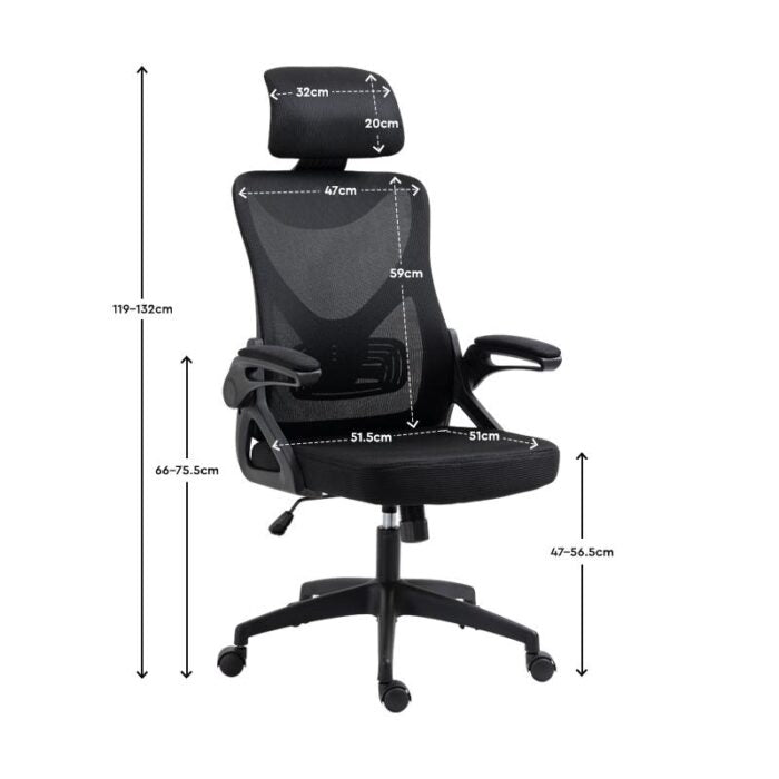 CHAISE DE BUREAU Filliana en mesh gris