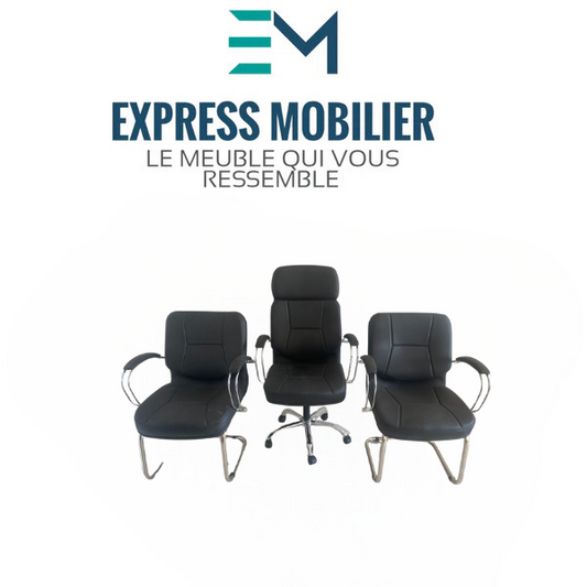 Ensemble de fauteuils de direction Dubai en simili cuir