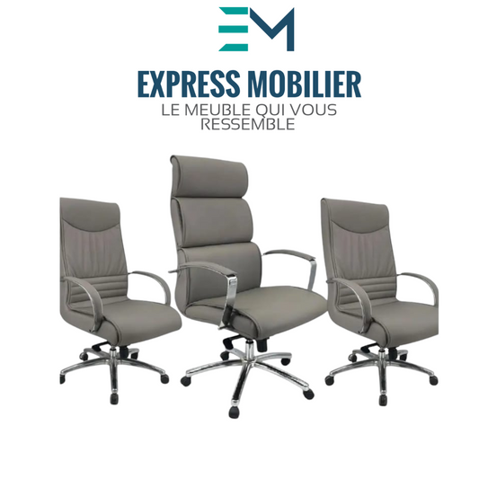 pack fauteuil KOBA en simili cuir gris