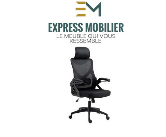 CHAISE DE BUREAU Filiana en mesh noire