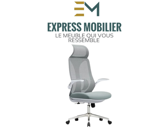 CHAISE DE BUREAU Filliana en mesh gris