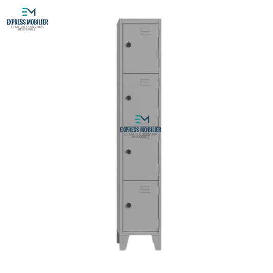 vestiaire mettalique 4 portes gris ref A-2025-297