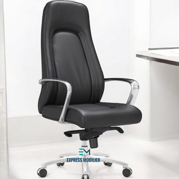 Fauteuil cuir noir