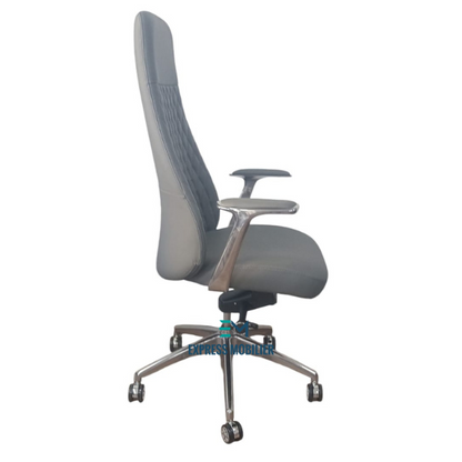 Fauteuil en simili cuir gris