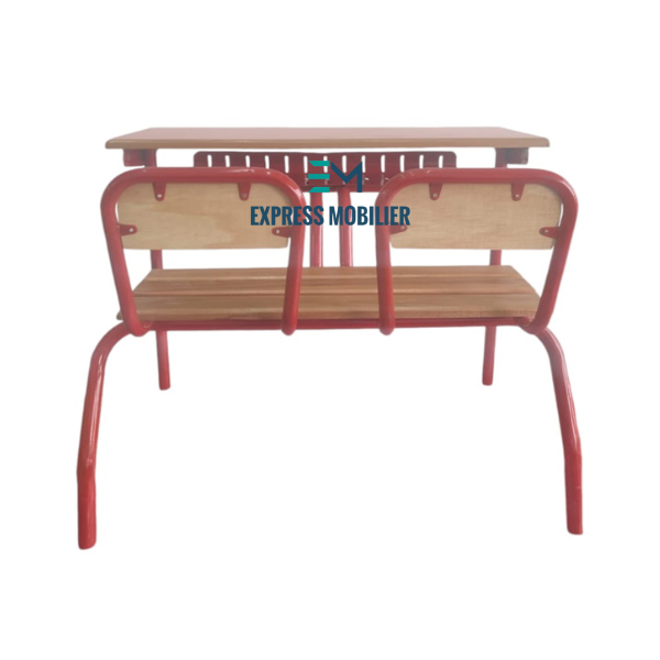 Table scolaire deux palces rouge