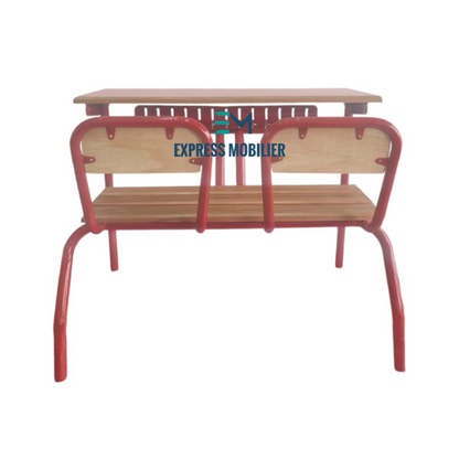 Table scolaire deux palces rouge