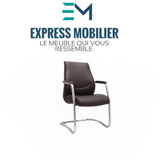 Fauteuil visiteur en simili cuir