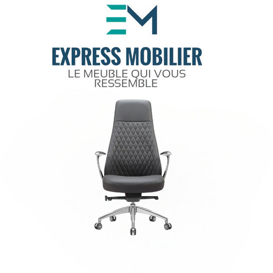 Fauteuil en simili cuir gris