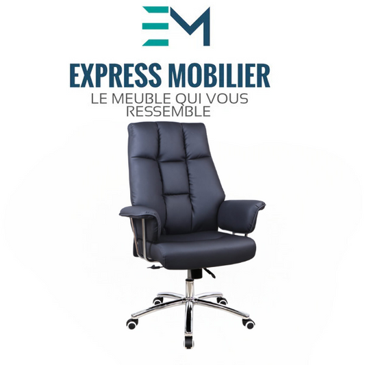 Fauteuil de direction en cuir noir