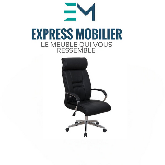 Fauteuil noir simili cuir