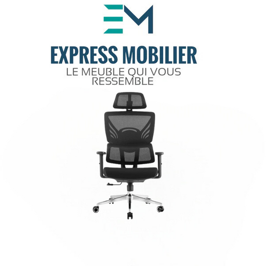 Fauteuil président noir en mesh