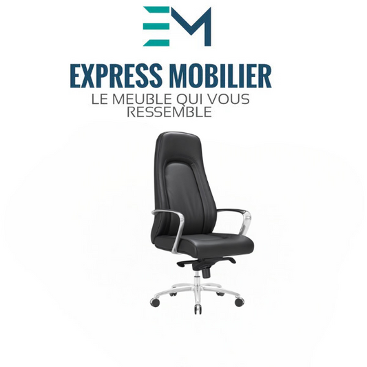 Fauteuil cuir noir